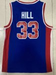 Maillot de Basket #33 Hill Pistons M&N Bleu